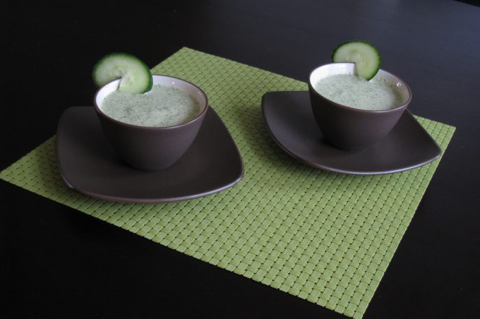 chilled cucumber mint soup